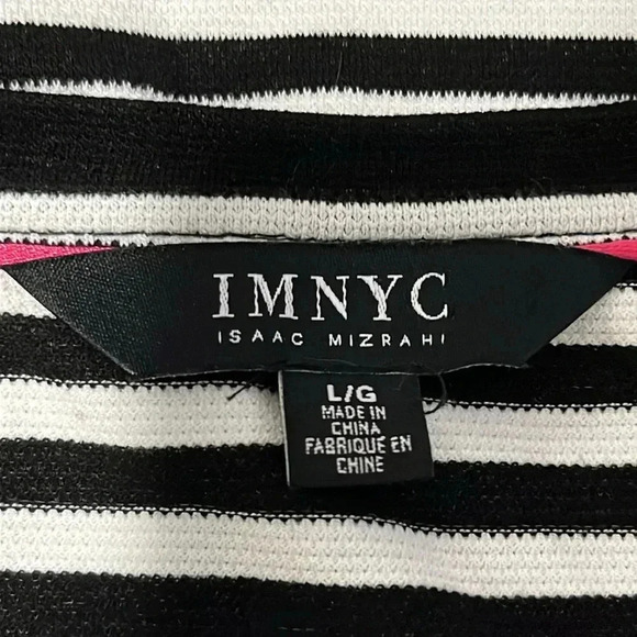 Isaac Mizrahi Shirt Sleeve Striped Scoop Neck Knit Top - Picture 10 of 11